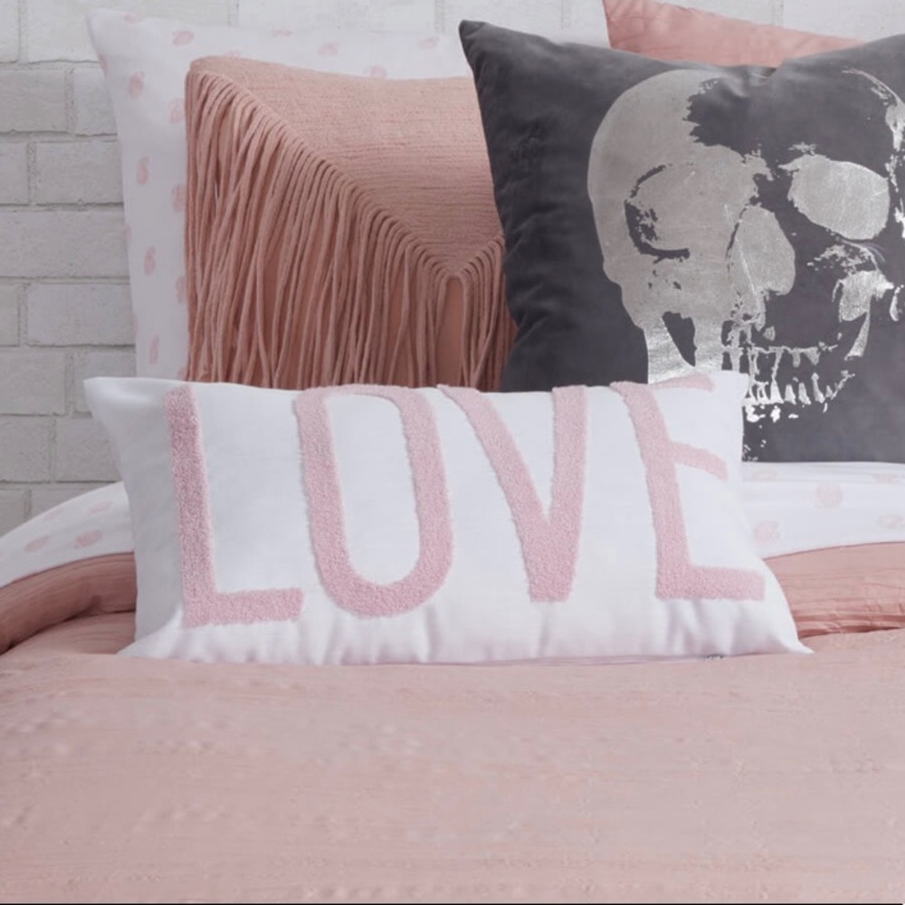 NEW dormify pink/white love pillow